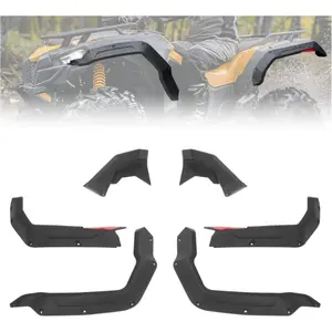 Fender Flares Compatible with 2015-2021 Can Am Outlander 450 500 570 Splash Shield Guards Mud Guard Replacement for 715001909 W/Red Reflectors 6Pcs