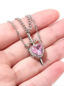 Heart Shaped Pendant Necklace for Women & Girls, Heart Design Necklace, Fashion Jewelry for Party, Daily Clothing Decor, Trendy All-match & Exquisite Jewelry for Birthday Gift