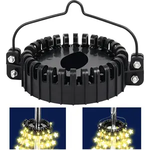 Christmas Tree Flag Pole Mega Topper Light Hook, 2-in-1 Flagpole Lights Hook Christmas Tree Light Kit for Hanging Strings & Xmas Patio Yard Party Decoration with Rope Hook