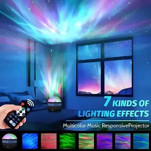 Aurora Projection Lamp, Starry Sky Projector, Color Changing Light Show, Remote Control Included, Perfect for Bedroom, Living Room, Office, Party Decoration