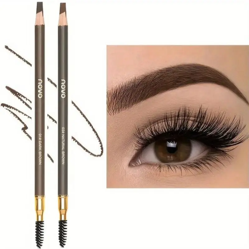 Ultimate Waterproof Eyebrow Pencil Set, Eyebrow Makeup Products, Cosmetic, Smudge-Proof Long-Lasting Formula, Dual-Head Brush Included, Perfect Natural Look, All Skin Types, Christmas Gift