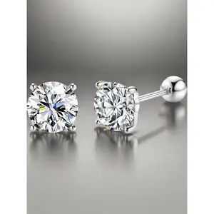 Mozambique earrings, D-color clarity, earring jewelry, gold-plated, hypoallergenic, pure silver for women