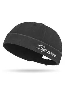 Brimless Cap Unique Men Casual Docker Beanie Watch Cap Rolled Cuff Harbour Hat Adjustable Landlord Hat Sailor No Brim Skull Cap