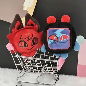 Super Cute 12cm Lovely Anime Animation Hazbin Hotel Plush Toy Funny 3V Vox Red Alastor Character Figure Peripherals Plushie Doll