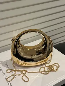 Women's Acrylic Handbag with Chain Shoulder Strap, Lightweight Earphone Coin Pouch, Elegant Fashion Accessory for Daily & Special Occasions, Handheld Bag