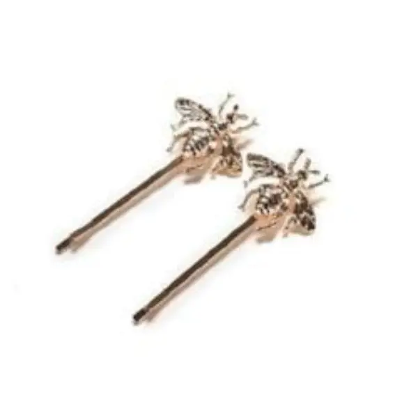2 Pc. Vintage Gold Bee Hair Clips