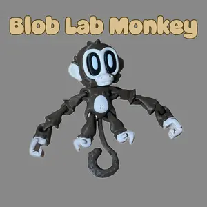 Blob Monkey Flexi Articulated Toy – Swinging Monkey Fidget – 3D Printed Jungle Toy with Bendable Limbs & Hanging Tail