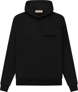 Fear of God Essentials Pullover Chest Logo Hoodie Stretch Limo/Black Sweatshirts Long Sleeve Casual Tops