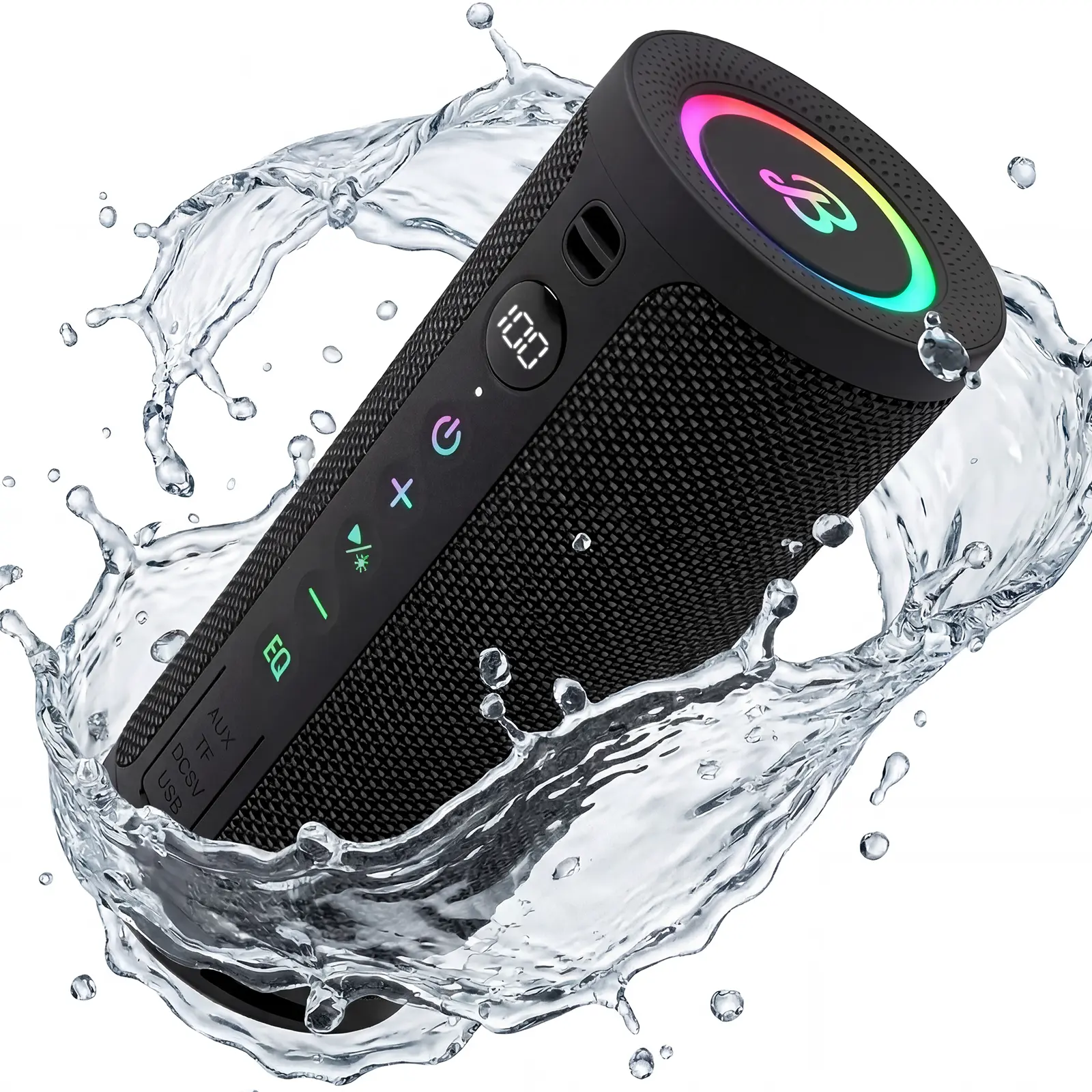 BassBloom Roar 3 Portable Bluetooth Speaker,20W Handy Powerful Audio Sound with JIKE Bass,IPX6 Waterproof,24H Playtime, Bluetooth 5.4,RGB Lights, Clarity and Bass Speakers, Wireless Smartphone TWS Pairing, Compact Outdoor for Camping and Beach