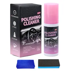 Multi-Functional Car Polishing Cleaner Spray for Interior & Exterior - No Greasy Finish, UV Protection, Stain Removal for Leather, Plastic, Tires