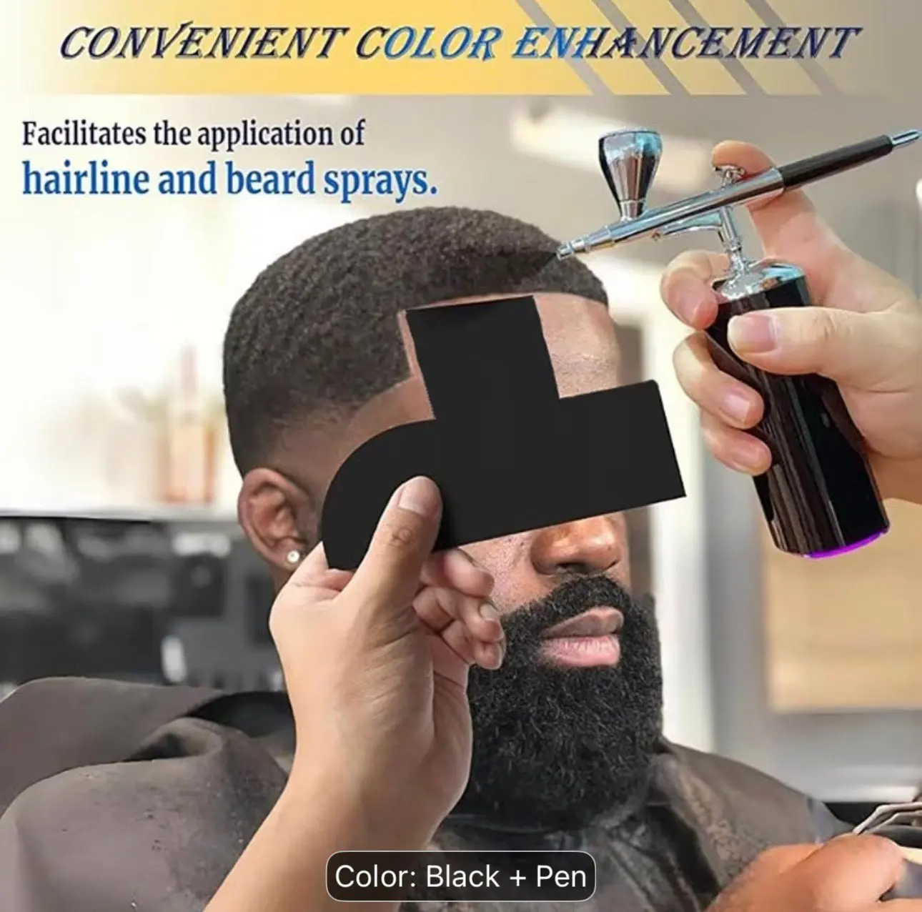 Men'S Beard Shaping And Styling Kit: Precision Trim Card, Hairline Template And Outlining Pen - Fragrance-Free, Reusable, Ideal for Beards And Mustaches