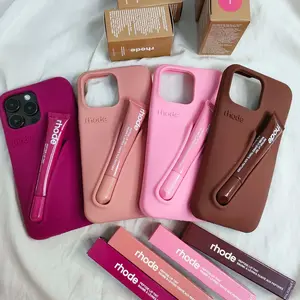 Rhode Lip Gloss Phone Case for iPhone 11-17 Pro Max, Cute Silicone Cover