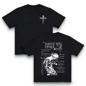 Religious Christian Forgive Them Father Scripture Cross and Crown of Thorns Graphic Jesus Faith Tee Unisex Spiritual Apparel