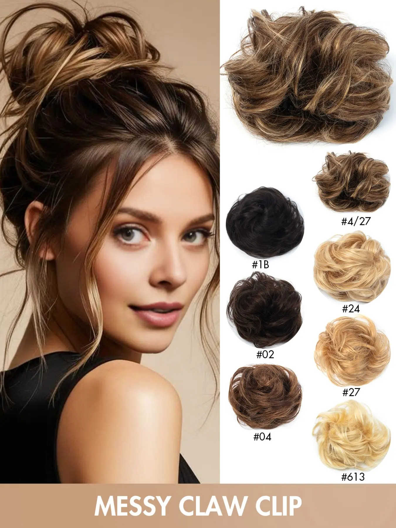 Scrunchy Scrunchie Hair Bun Extensions, Best Extensions - Updo Hairpiece, Clip On Hairpieces, Loose Curly Messy Donut Hair Chignons - Ash Blonde Messy Curly Hair Chignon Claw Clip Bun Hair Extension for Women Daily Use Soft, Fluffy & Durable