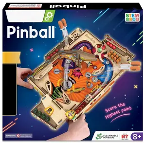 DIY Pinball Machine Toy for Ages 6+ Year Old - Award Winning Arcade Game - Birthday Gift Ideas for Kids & Adults - Fun Family & Party Game