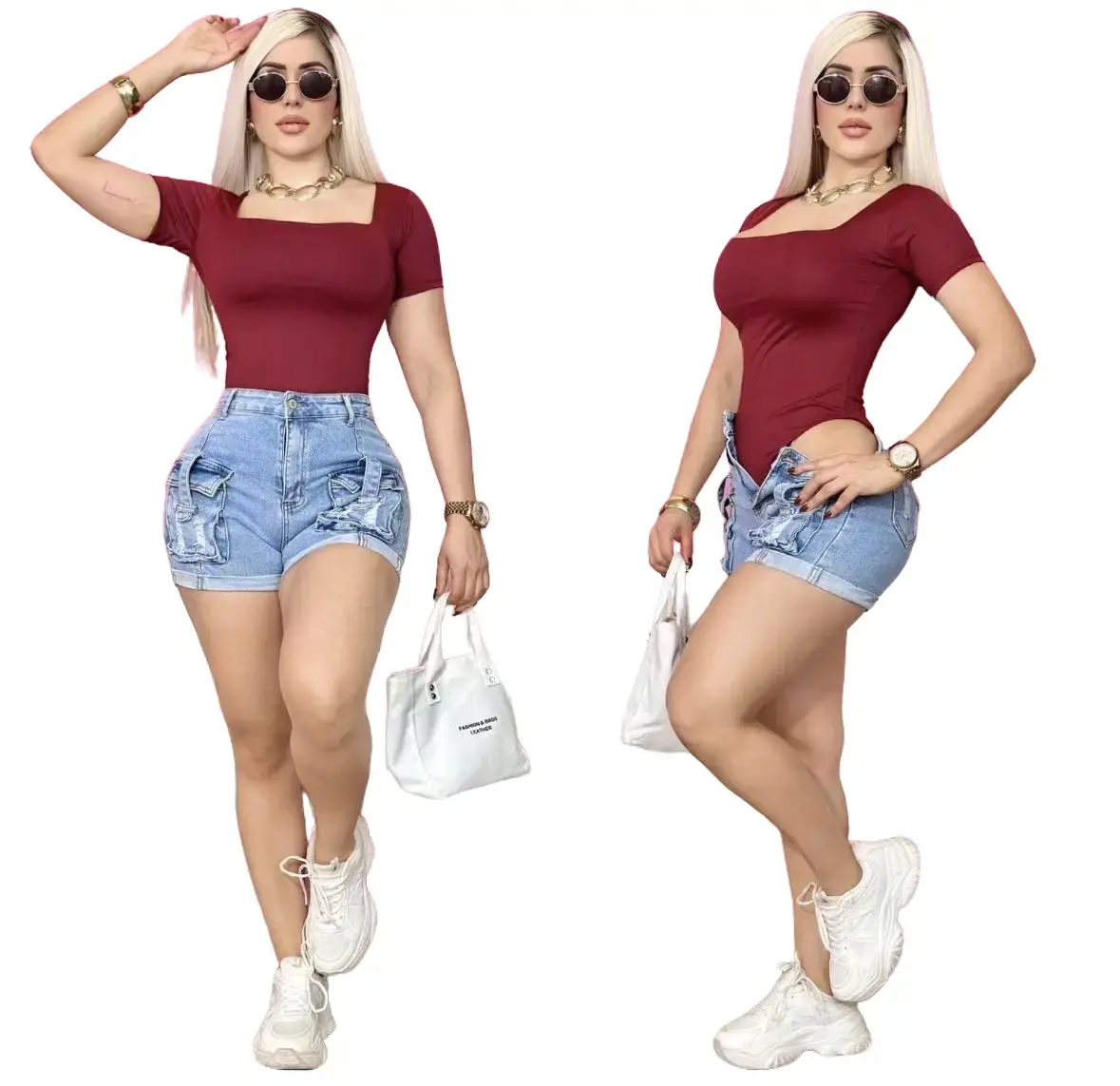 Hermosa Panti/Blusa-unitalla licrada-fresca-tela cali-casual comfy Trending Style
