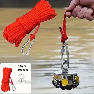 Retractable Magnetic Fishing Kit | 1000cm Long Rope | Suitable for River Fishing/Suspended and Fixed/Heavy Retrieval | 393.7-inch Load-Bearing Rope | Industrial-Grade Magnetic Design, Retractable Magnetic Fishing Kit, Heavy Load Capacity
