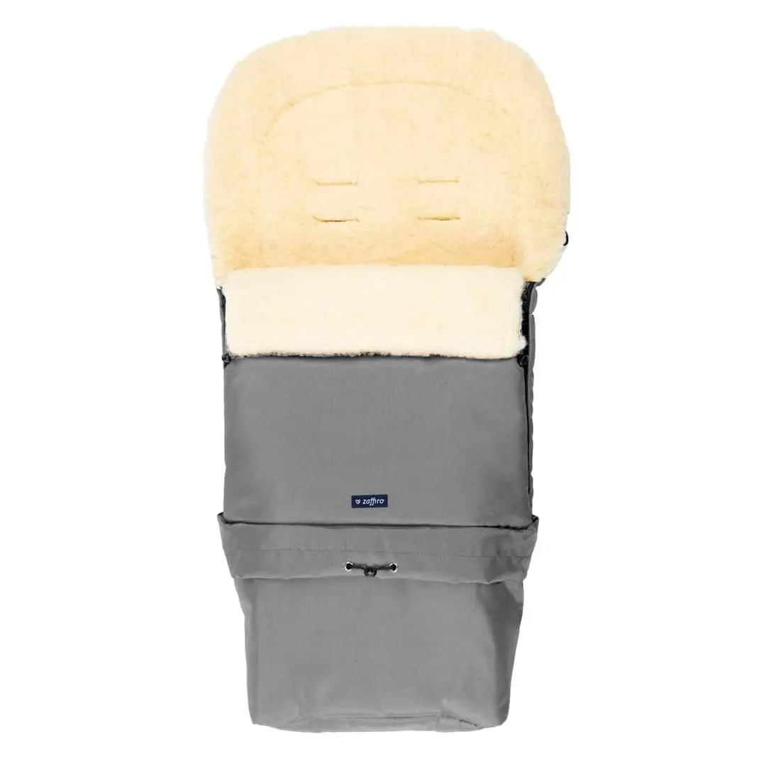 Sleep & Grow Sheep Wool Sleeping Bag - Gray Organic Wool Adjustable Footmuff