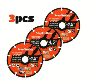 3pcs SnapFixMate Woodworking Circular Saw Blade 4-1/2" for Angle Grinder, Wood Cutting Discs7/8 Arbor, Angle Grinder Blades for Wood,Woodworking, PVC, Rubber, Tire Cutting