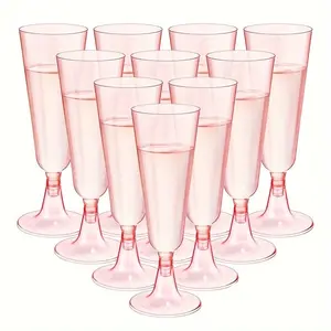 Reusable Plastic Champagne Cups, 10/20 Pack, Reusable Cocktail Glasses, Wedding Toasting Cups, Party Barware, Bulk Golden Cups