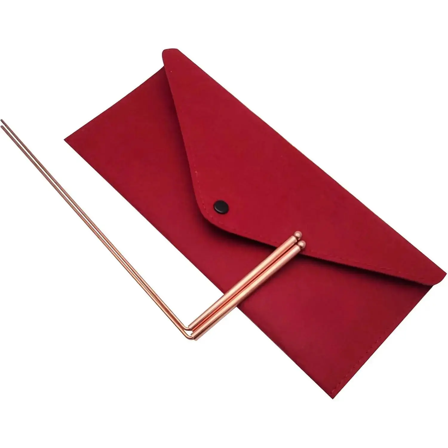 2-Piece 99.9% Copper Dowsing Rods with Tool Bag - Easy-to-Carry Divination Tools for Aura Detection, Nature Exploration, Mineral Locating