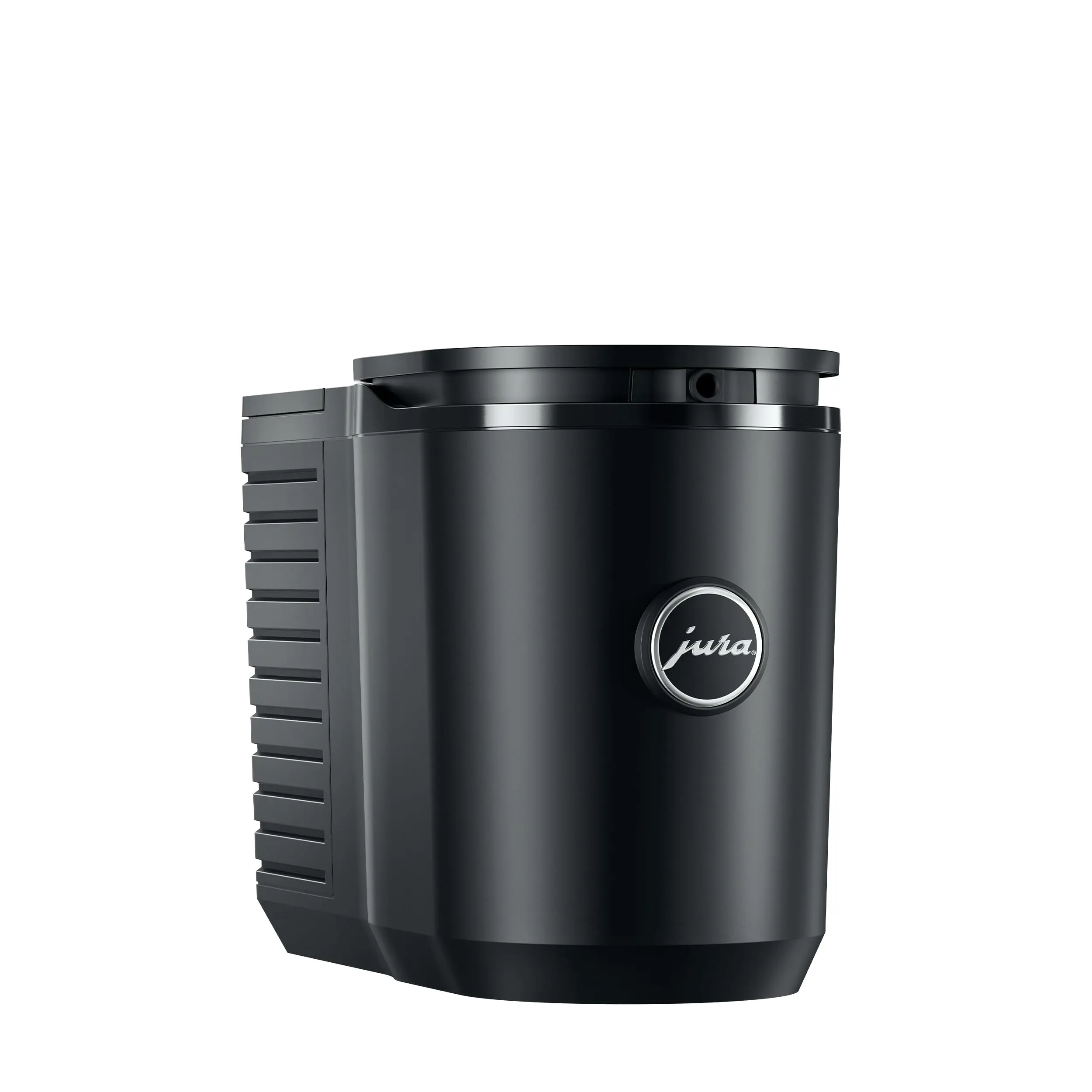 Jura 0.6L Black Cool Control Milk Cooler - Minimalist Slim Cylinder Stainless Steel Metal Coffee Machine Accessory, Digital Temp Display, 39°F, Peltier Cooling, Compact, Dishwasher-Safe, for Jura Users