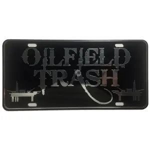 CustoMonsterDesigns Oilfield Trash Oilfield Heavy Duty Aluminum License Plate