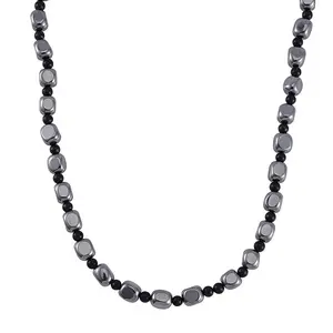 Terahertz and Shungite Beaded Necklace 20 Inches in Rhodium Over Sterling Silver 284.45 ctw Christmas Gifts
