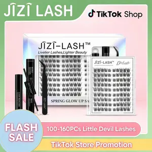 JIZI-LASH Spiky Slay Manga Lash Clusters With Spikes Pre-Spikes Wispy Cluster Eyelash Extensions Fluffy Anime Eyelashes Clusters Reusable Faux Mink Fairy Individual Lash Extension D Curve 8-16mm 100-160 Pieces - Cosmetic, Makeup