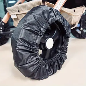 Large Universal Wide Compatibility Stroller Wheel Covers, Polyester Dustproof Wheel Protectors for Baby Carriages and Pushchairs, Outdoor Wheel Protection
