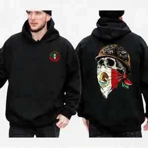 Dirty Hands Clean Money Skull Mexican Flag Face Mask Hoodie Blue Collar Men's Pattern Hoodie Mexican Dad Gift Men's Work Hoodie Men's Gift Casual Men's Clothing, Unisex