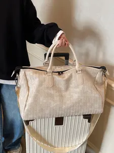 2026 New High-End Soft Leather Woven Handbag, Large Capacity Maternity Bag, Portable Sports Gym Bag, Unisex Adjustable Strap, Multifunctional Travel Bag, Travel Essentials Bag