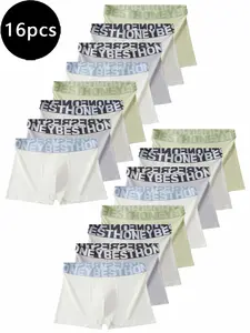 Men's Fashion Stylish Boxer Briefs Set, 15-16 Pcs, Multiple Colors, Comfortable Durable Design, Casual Underwear for Daily Wear, Perfect Fit, Convenient Multi-Pack, Boxer Trunks