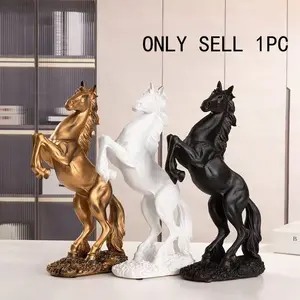 12 inch Standing Horse  to Success Resin Statue for Office Home Decor Animal Ornament Sculpture Rearing Horse Art Figurine Decorative Figurines Decorative Gift