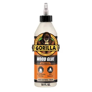 Gorilla Wood Glue Ultimate, Waterproof Wood Glue, Outdoor Wood Glue, Professional Wood Adhesive, ANSI HPVA Type 1, Water Resistant Glue, Strong Wood Glue, No Foam Wood Glue.