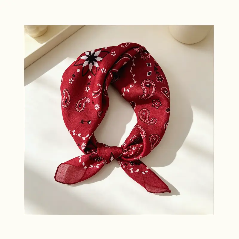 2026 Women's Multi-Use Square Head Wrap - Vintage Paisley Print Scarf, Music Festival Daily Outfit Accessory for Hair, Neck or Handbag Decoration
