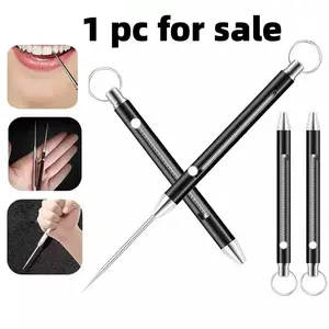 Titanium Alloy Toothpick Keychain, Reusable Multi-Function Dental Pick, Daily Portable Oral Care Tool, Extensible Design, Metal Toothpick