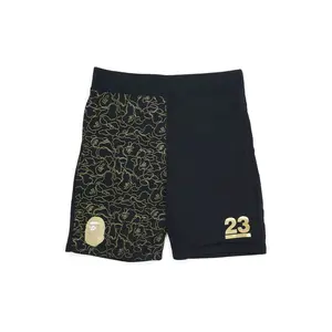 BAPE 23rd Anniversary Menswear Male Shorts, Black Gold Sweatshorts