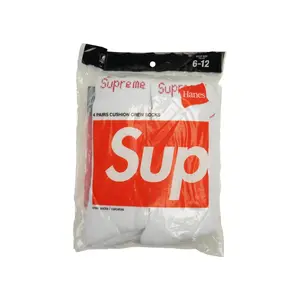 Supreme Hanes Crew Socks (4 Pack) White