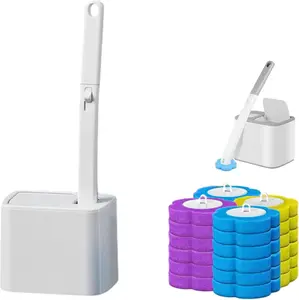 Disposable Toilet Brush, Toilet Bowl Wand Holder Set with 24PCS Cleaner Refills, General Bathroom Cleaner Restroom Home Goods