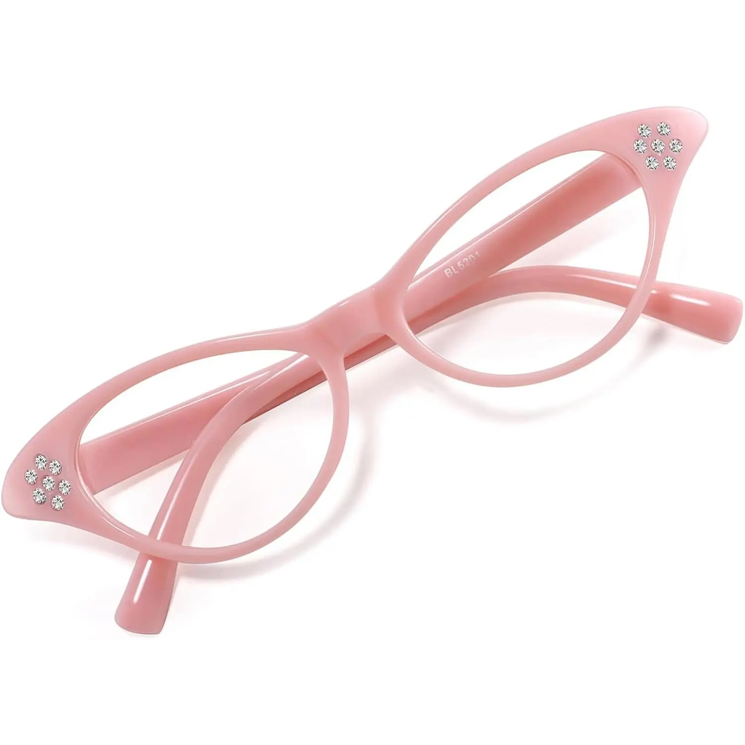 EyeconicFinds Cat Eye Costume Glasses with Rhinestones Women & Kids 50s 60s Classic Party Cateye Sunglasses B2848