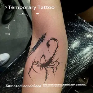 Dark Scorpion & Sword Herbal Juice Tattoo | Full of High-End Sense | Waterproof Long-Lasting Realistic Tattoo