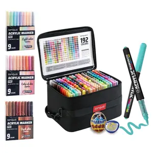 192/96/72/48/9 Colors Acrylic Markers, Quick Drying, Fade Resistant, Perfect for Painting, Illustrations, DIY Projects, Paper, Fabric, Wood