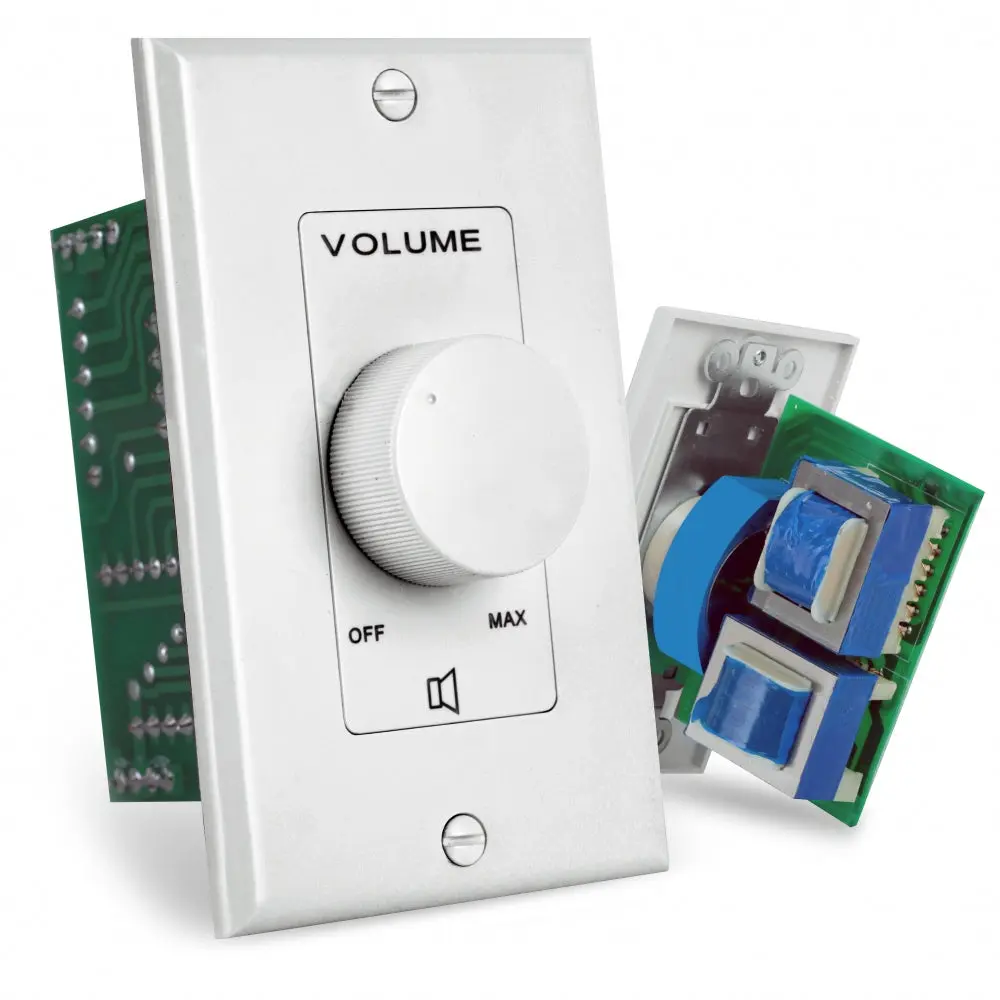 Wall Mount Rotary Audio Control - Flush Mount Speaker Accessory for Business Sound System Volume Adjustment