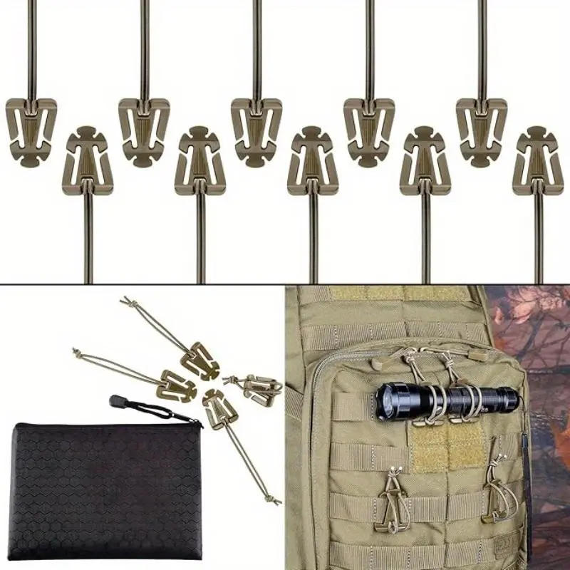 2/5Pcs Molle Backpack Buckle Carabiner Clips Outdoor Nylon Camping Bag Hanger Hook Clamp EDC Carabiner Survival Gear Tools Tactical Survival Gear Camping Accessories