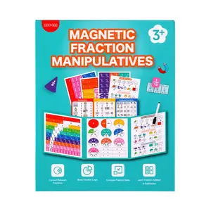 Magnetic Fraction Tri-Fold Board Book | Hands-On Visual Math Manipulative for Early Learners | Includes Dry-Erase Activity Cards & Travel-Ready Storage | Ages 3+