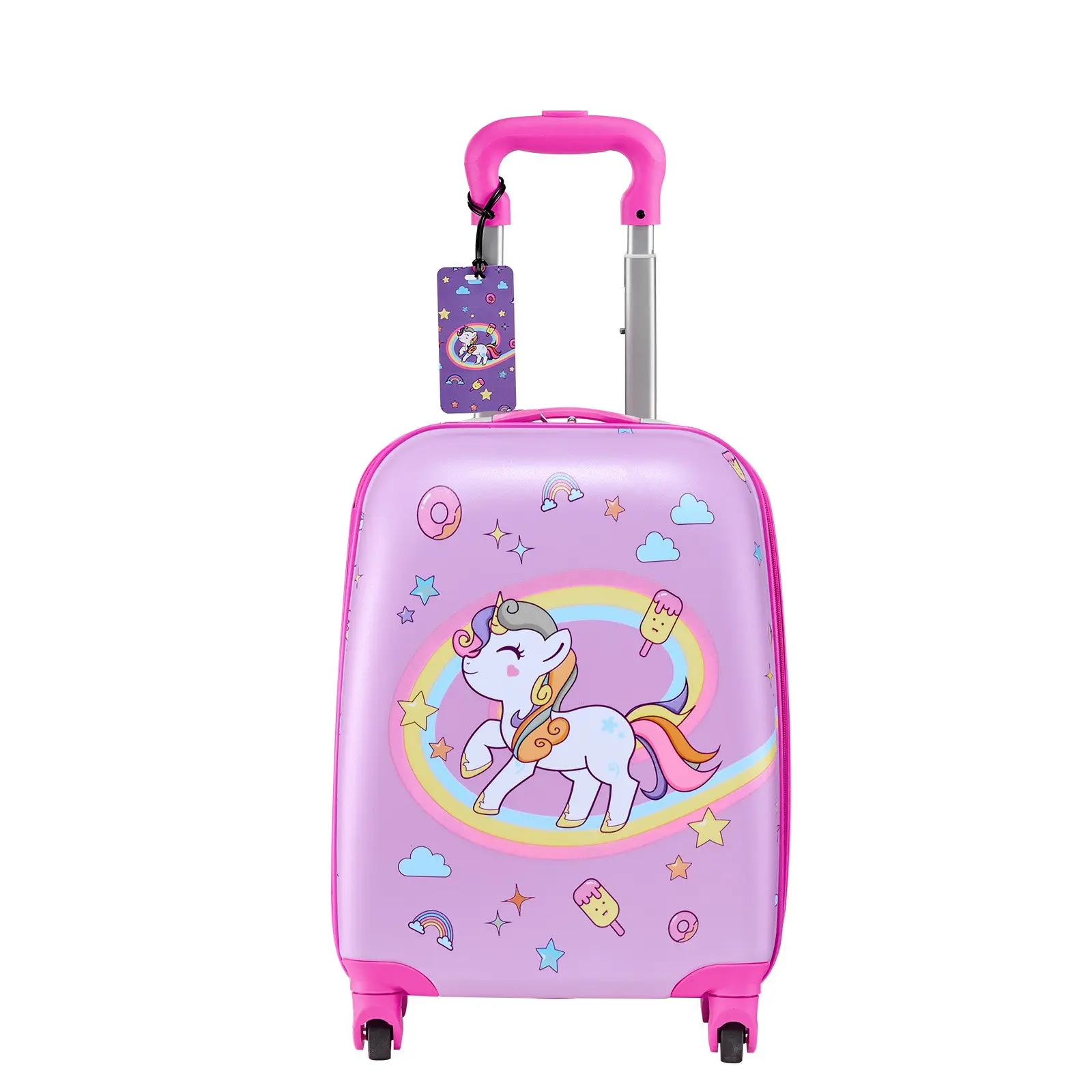 VEVOR 5-Piece Kids Hardside Luggage Set, 18in Rolling Wheels Suitcase with  Backpack, U-Shape Pillow, School & Airline-Approved Carry-On, Holiday  Birthday Gift for Girls - TikTok Shop