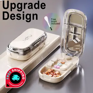 [Flash Sale Gift]Japanese-Designed Pocket-Sized Pill Splitter Box - 3-in-1 Medicine Cutter for 1/4, 1/2 & 1/3 Doses | Portable Tablet Organizer for Travel, Pet Medication &Daily Use | Fits a Selection of Pill Sizes, Black,pills cutters,tiktokshop deals