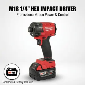Milwaukee M18 FID3 18V 1/4 Inch Impact Driver Electric Screwdriver Tool Suitable for Construction and Equipment Installation 300Nm High Torque Four-Mode Adjustment Compact and Portable Design