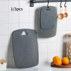 1/3 pcs marble pattern double-sided plastic cutting board - Food safety, perfect for fruit, vegetable and meal preparation, with handle and hanging hole, a perfect kitchen storage item